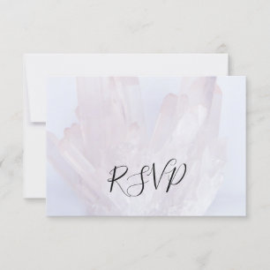 Light Lavender Crystals Wedding RSVP Replik Card Karte