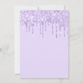 Light Lavender Glitzer Tropfen Quinceañera Einladung (Rückseite)