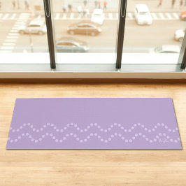 Light Lavender Minimal Dotted Wavy Lines Initials Yogamatte