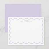 Light Lavender Modern Wavy Border Note card Einladung (Vorne/Hinten)