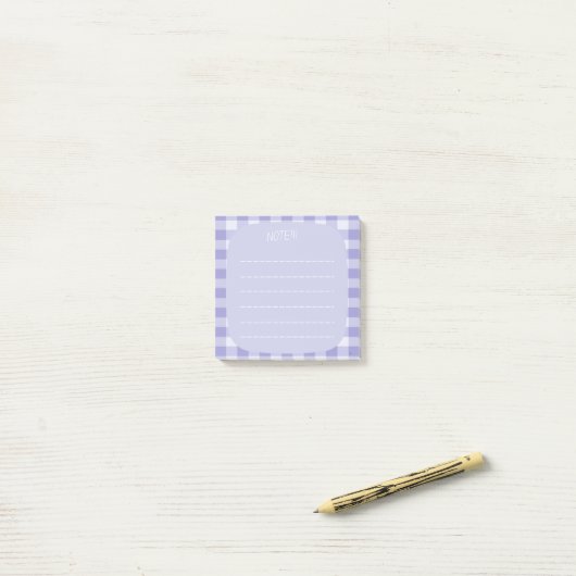 light lavender Plaid Note Design Post-it Klebezettel (Auf Schreibtisch)