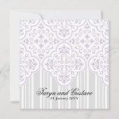 Light Lavender Weddings Damask Custom Einladung (Vorderseite)