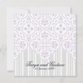 Light Lavender Weddings Damask Custom Einladung