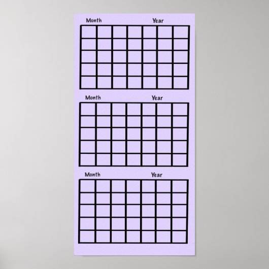 Light Lila 3 Monate Calendar Poster (Vorne)