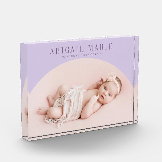 Light Lila Arch Baby Foto Keepake (Links)