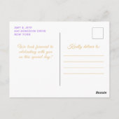 Light Lila Brown Hair Princess 16 . Geburtstag Postkarte (Rückseite)