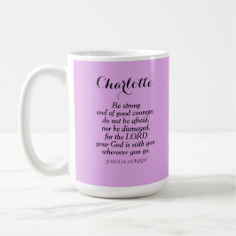 Light Lila Courage Bible Verse Individuelle Name Kaffeetasse