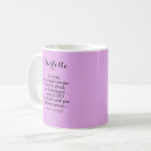 Light Lila Courage Bible Verse Individuelle Name Kaffeetasse (Vorderseite Links)