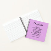 Light Lila Courage Bible Verse Individuelle Name Notizblock (Innenseite)