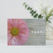 Light Lila Daisy & Barnwood Wedding R.S.V.P. RSVP Karte (Stehend Vorderseite)