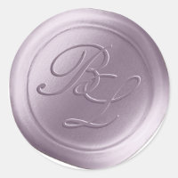 Light Lila Double Monogram Wax Siegel Stickers