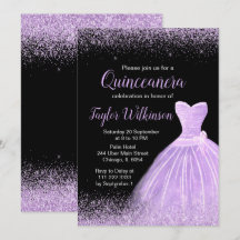 Light Lila Dress Imitate Glitzer Quinceanera