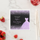 Light Lila Dress Imitate Glitzer Sweet 16 Birthday Serviette (Beispiel)