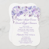 Light Lila Dusty Blue Floral Abend Empfang Einladung (Vorne/Hinten)