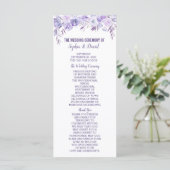 Light Lila Dusty Blue Floral Wedding Program Programm (Stehend Vorderseite)