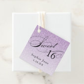 Light Lila Glam Glitzer Sweet 16 Personalisiert Geschenkanhänger (Beispiel)