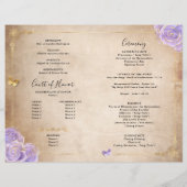 Light Lila Gold Parchment Quinceanera Programm (Rückseite)
