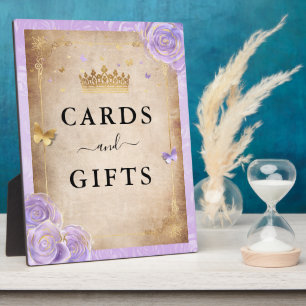 Light Lila Rose Gold Crown Cards and Gifts Sign Fotoplatte