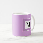 Light Lila Simple Custom Initial Niedlich Kaffeetasse (VorderseiteRechts)