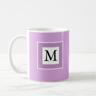 Light Lila Simple Custom Initial Niedlich Kaffeetasse