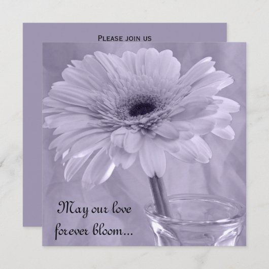 Light Lila Tinted Daisy Wedding Einladung (Vorne/Hinten)
