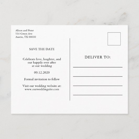 Light Lila Wedding Save the Date Calendar Foto Ankündigungspostkarte (Rückseite)