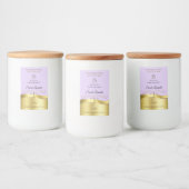 Light Lilac Wavy Gold mit Monogram Product Label Lebensmitteletikett (Flaschen)
