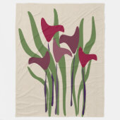Light Linen Look Lilies Fleece Blanket (Vorderseite)