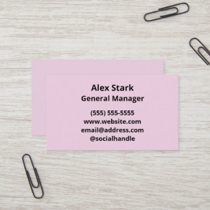 Light Lotus Pink Business Cards Visitenkarte