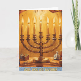 Light Love Laughter Happy Hanukkah Holiday Card Feiertagskarte