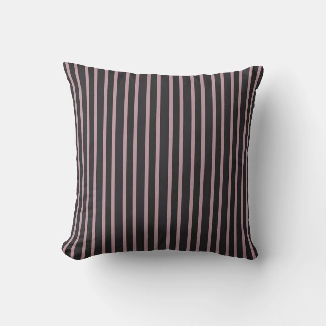 Light Mauve and Thunder Gray Stripes Kissen (Vorderseite)
