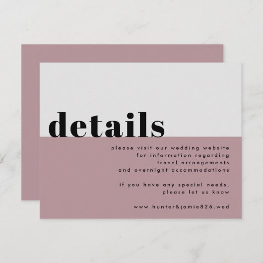 Light Mauve Collection Enclosure Card "We Do" RSVP Karte (Vorne/Hinten)