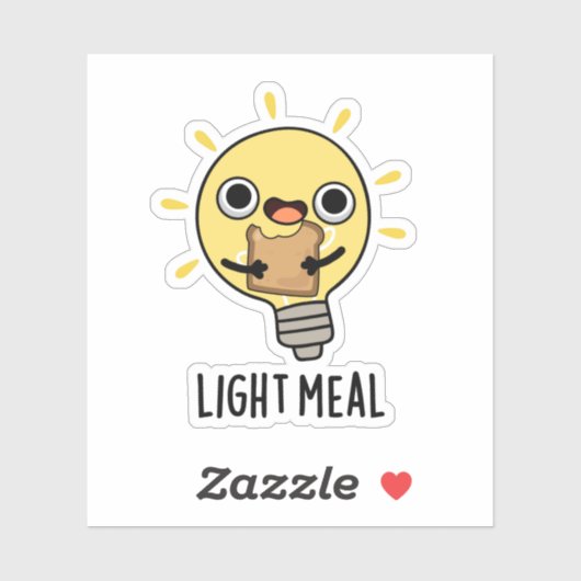 Light Meal Funny Electric Bulb Pun Aufkleber (Blatt)