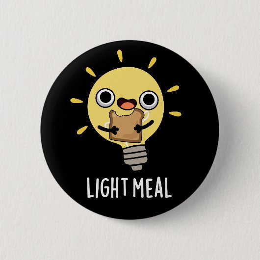 Light Meal Funny Electric Bulb Pun Dark BG Button (Vorderseite)