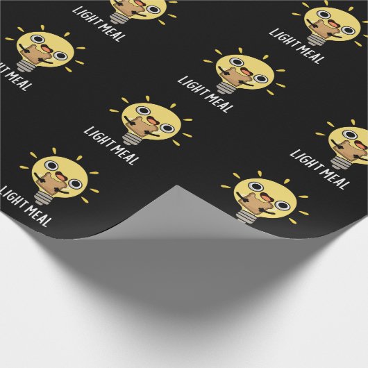 Light Meal Funny Electric Bulb Pun Dark BG Geschenkpapier (Ecke)