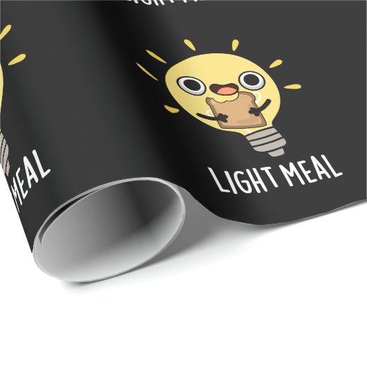 Light Meal Funny Electric Bulb Pun Dark BG Geschenkpapier (Rolleneckpunkt)