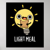 Light Meal Funny Electric Bulb Pun Dark BG Poster (Vorne)