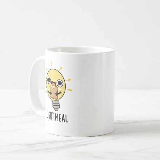 Light Meal Funny Electric Bulb Pun Kaffeetasse (Vorderseite Links)