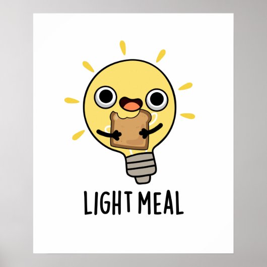 Light Meal Funny Electric Bulb Pun Poster (Vorne)