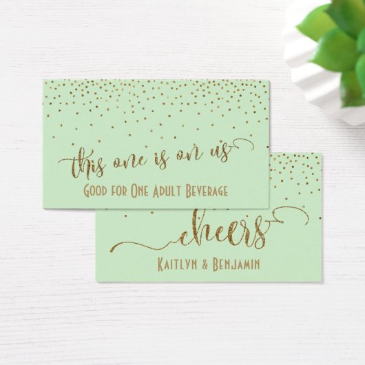 Light Mint Green Drinks mit Gold Confetti (Schreibtisch)