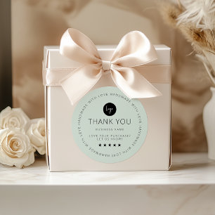 Light Minze Custom Vielen Dank Aufkleber mit Logo