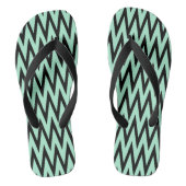 Light Minze Green und Black Zigzag Badesandalen (Fußbett)