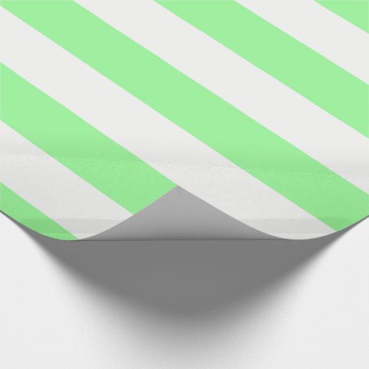 Light Minze Green und White Rige Stripe Muster Geschenkpapier (Ecke)