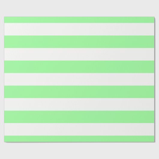 Light Minze Green und White Rige Stripe Muster Geschenkpapier (Flach)