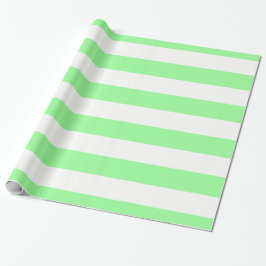 Light Minze Green und White Rige Stripe Muster Geschenkpapier
