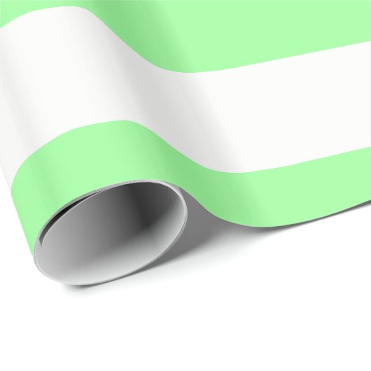 Light Minze Green und White Rige Stripe Muster Geschenkpapier (Rolleneckpunkt)