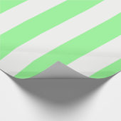 Light Minze Green und White Rige Stripe Muster Geschenkpapier (Ecke)