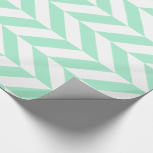 Light Minze Green Zickzack Pattern Geschenkpapier (Ecke)