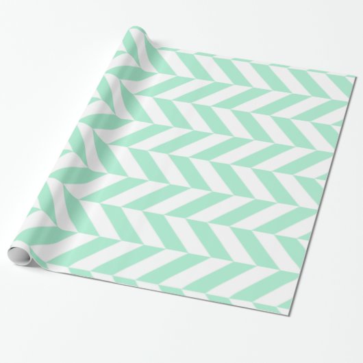 Light Minze Green Zickzack Pattern Geschenkpapier (Ungerollt)