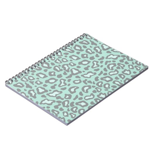 Light Minze Leopard Notebook Notizblock (Linke Seite)